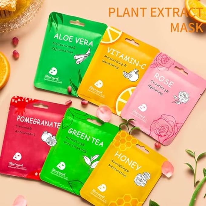 Meleell FACE MASKS SKINCARE BULK PACK,HYDRATING FACE MASKS BEAUTY FOR SENSITIVE SKIN,SHEET MASKS FOR FACES,FACIAL MASKS SETS FOR WOMEN SKIN CARE (36-PACKS) - Image 3